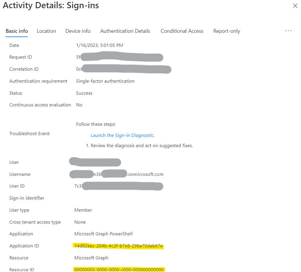 Microsoft Graph PowerShell - Sign-in log