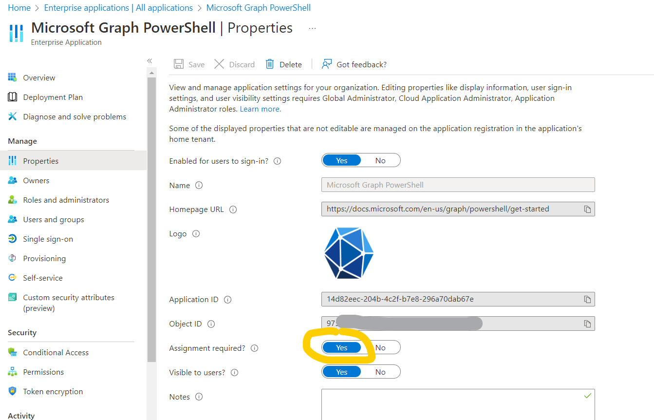 Microsoft Graph Powershell - Assignemnt required